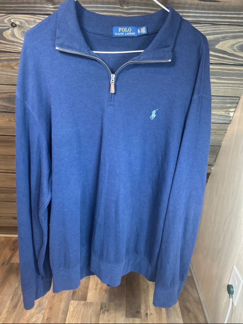 Ralph Lauren Men's Navy Blue Quarter-Zip Pullover Sweater